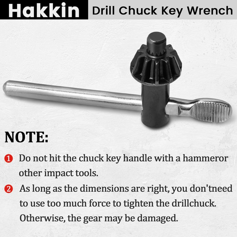 Hakkin 5PCS Drill Chuck Key Wrench 3/4" 5/8" 1/2" 3/8" 1/4" Carbon Steel Heavy Duty Thumb Handle Replacement Drill Clamping Wrench for Electric Drill Clamping Tool - Image 5